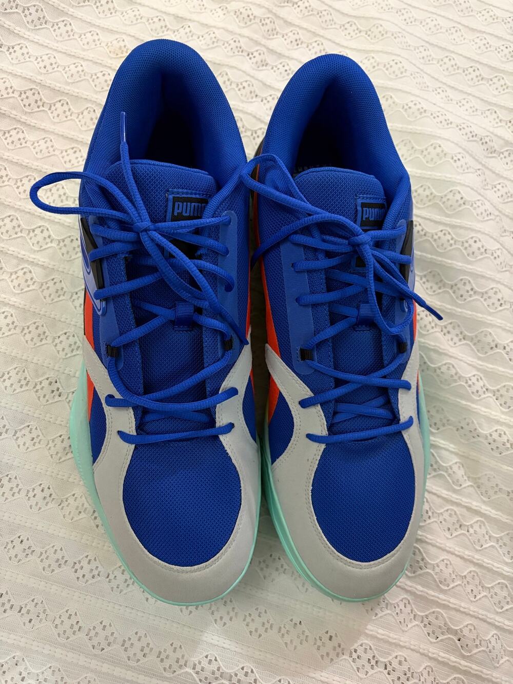 PUMA TRC Blaze Court Sample Basketball Shoes Blue Orange Men's US 15 Rare